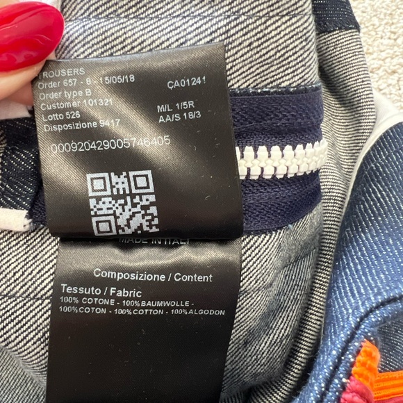 Calvin Klein 205w39nyc Blue Denim Pant Straight Leg Jeans Side Zippers Stripes 8 - Picture 10 of 12